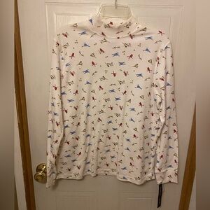 NWT VTG Hasting & Smith Turtleneck with Colorful Bird Print M